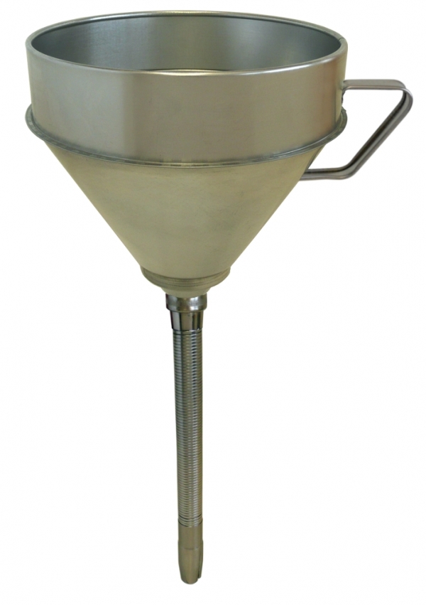 Tin plate funnel with strainer and rigid,<br>straight outlet   FF-T 240   ø 240 mm