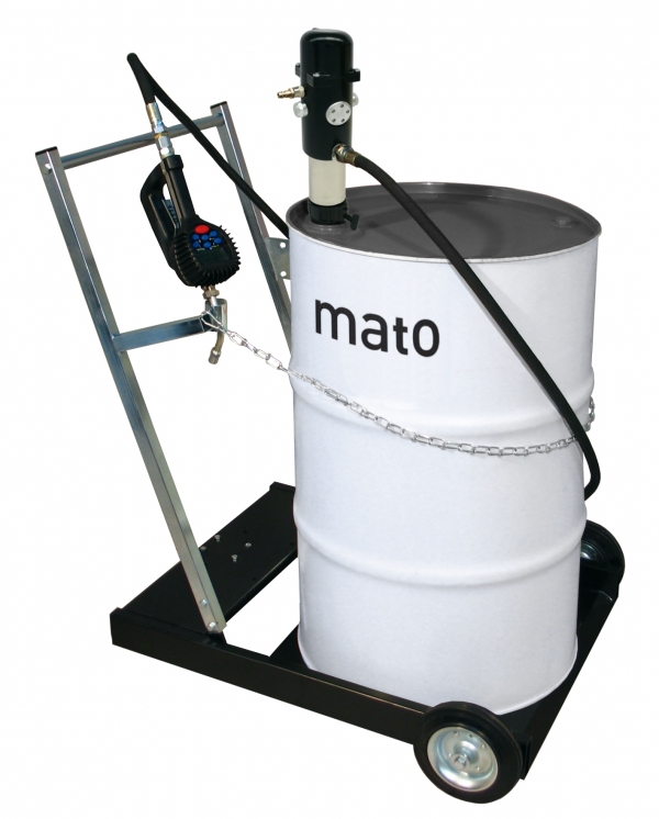 pneuMATO 3 mobile for 200 l oil drum<br>with 4 m hose and DIGIMET E30 Preset