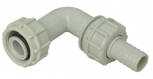 Meter fitting tube angled 90°<br>with hose socket DN19 (3/4&quot;)