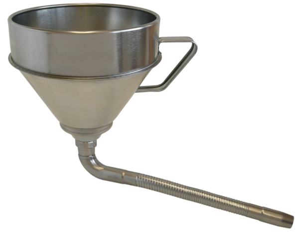 Tin plate funnel with strainer and flexible,<br>angled spout   FA-T 200   ø 200 mm
