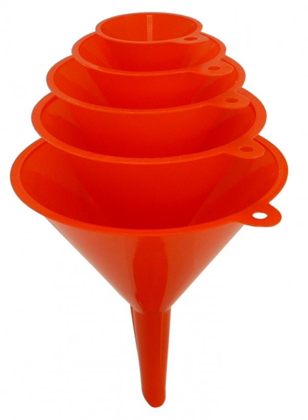 Plastic funnel set   F-PP-set 6<br>ø 50/75/100/120/150/160 mm