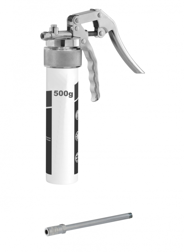 One hand grease gun TG-LS500 with rigid tube<br>thread M10x1