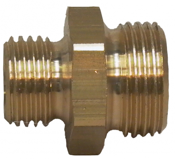 Double ended connector R3/8&quot; - R1/4&quot; male