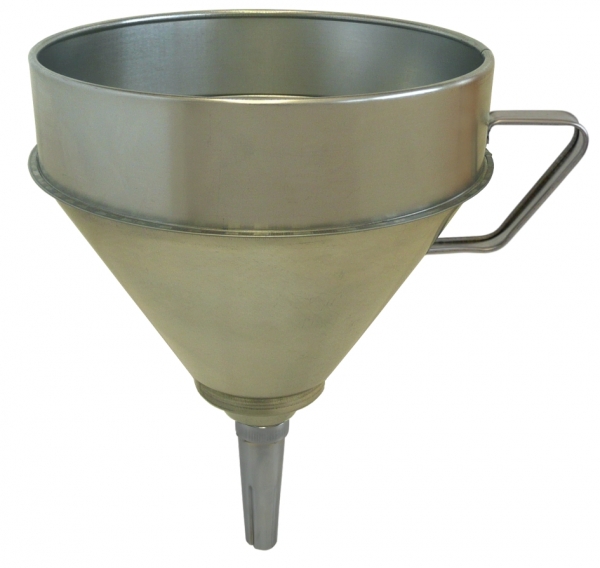 Tin plate funnel with strainer and<br>rigid, straight outlet   F-T 240   ø 240 mm