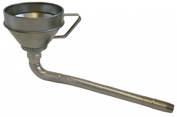 Tin plate funnel with strainer and flexible,<br>angled spout   FA-T 160   ø 160 mm